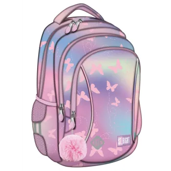 Plecak Szkolny 3-Komorowy Pink Butterflies St.Right G2