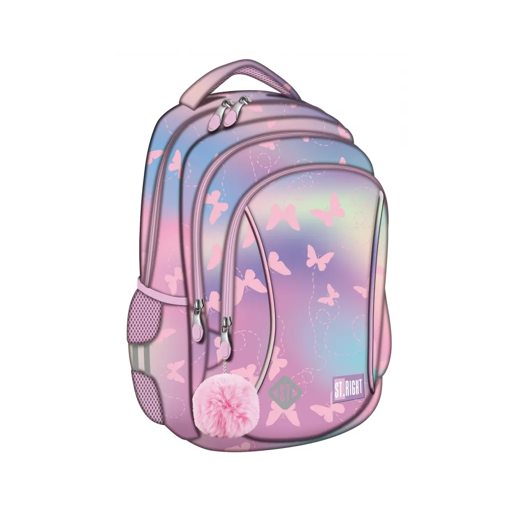 Plecak Szkolny 3-Komorowy Pink Butterflies St.Right G2