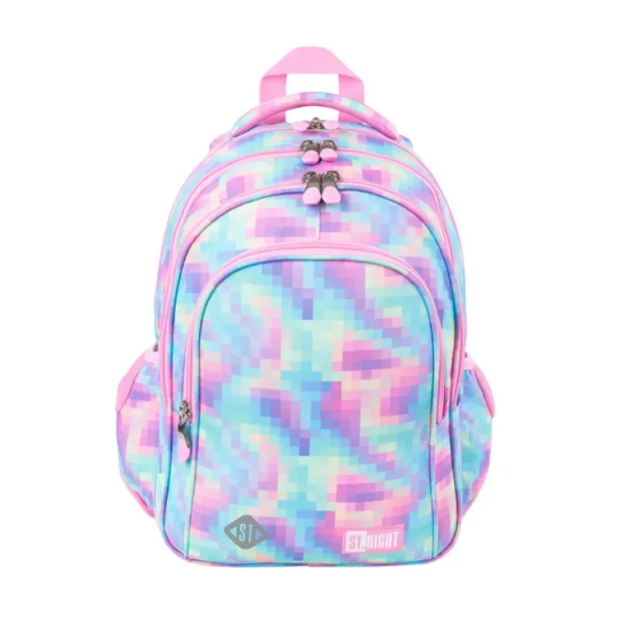 Funkcjonalny plecak z 4 komorami i regulowanymi szelkami.