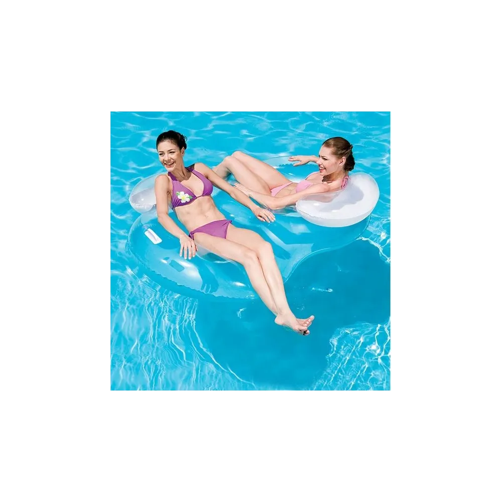 PODWÓJNY FOTEL DMUCHANY LAZY 188x117 BESTWAY NIEBIESKICZ