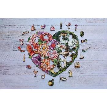 EKOLOGICZNE DREWNIANE PUZZLE SERCE 131 zabaweczka