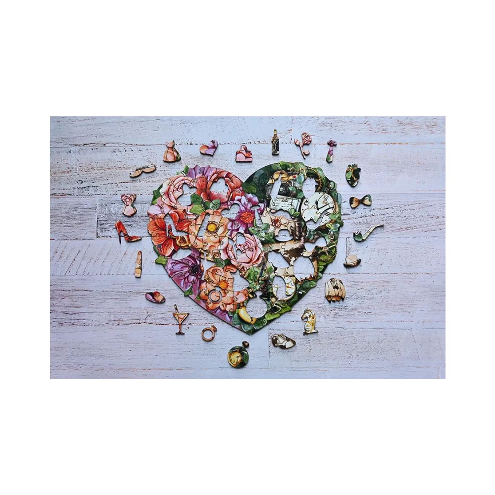 EKOLOGICZNE DREWNIANE PUZZLE SERCE 131 zabaweczka