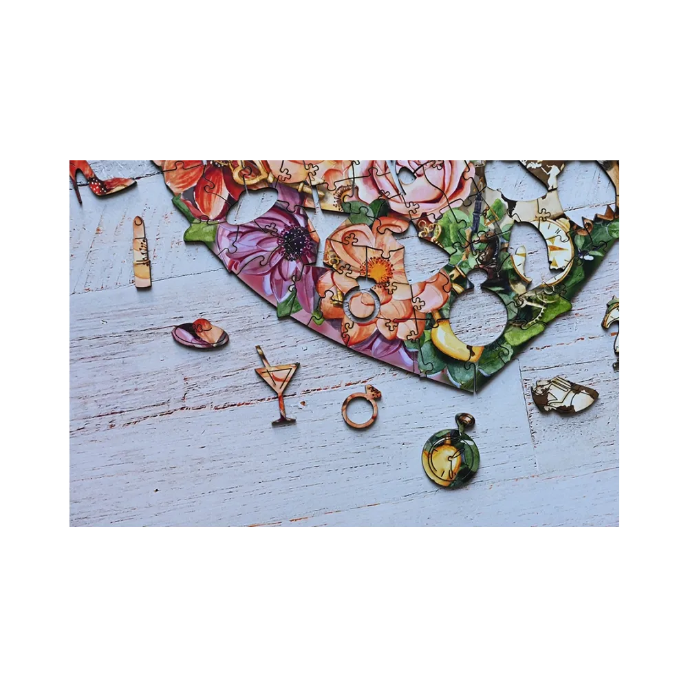 EKOLOGICZNE DREWNIANE PUZZLE SERCE 131 zabaweczka