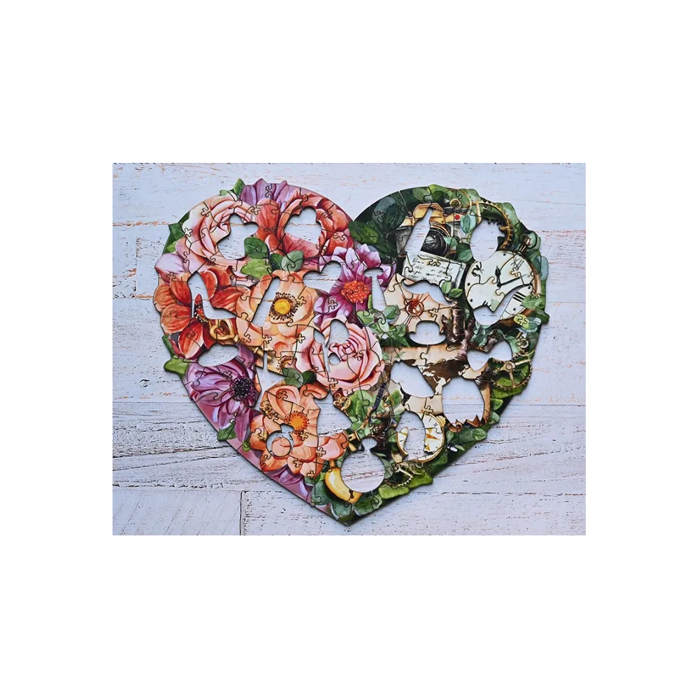 EKOLOGICZNE DREWNIANE PUZZLE SERCE 131 zabaweczka