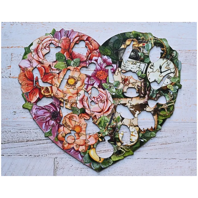 Romantyczny prezent - drewniane puzzle