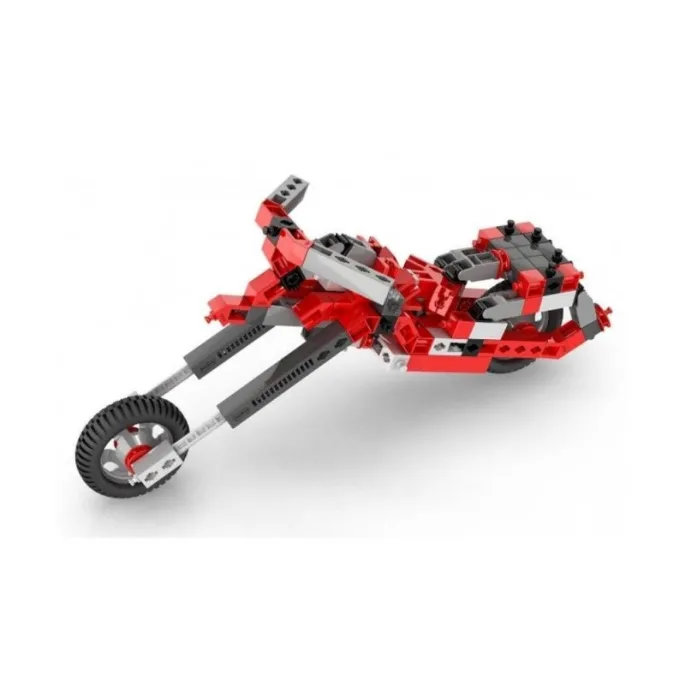 Zestaw klocków konstrukcyjnych ENGINO w kolorze czerwonym.