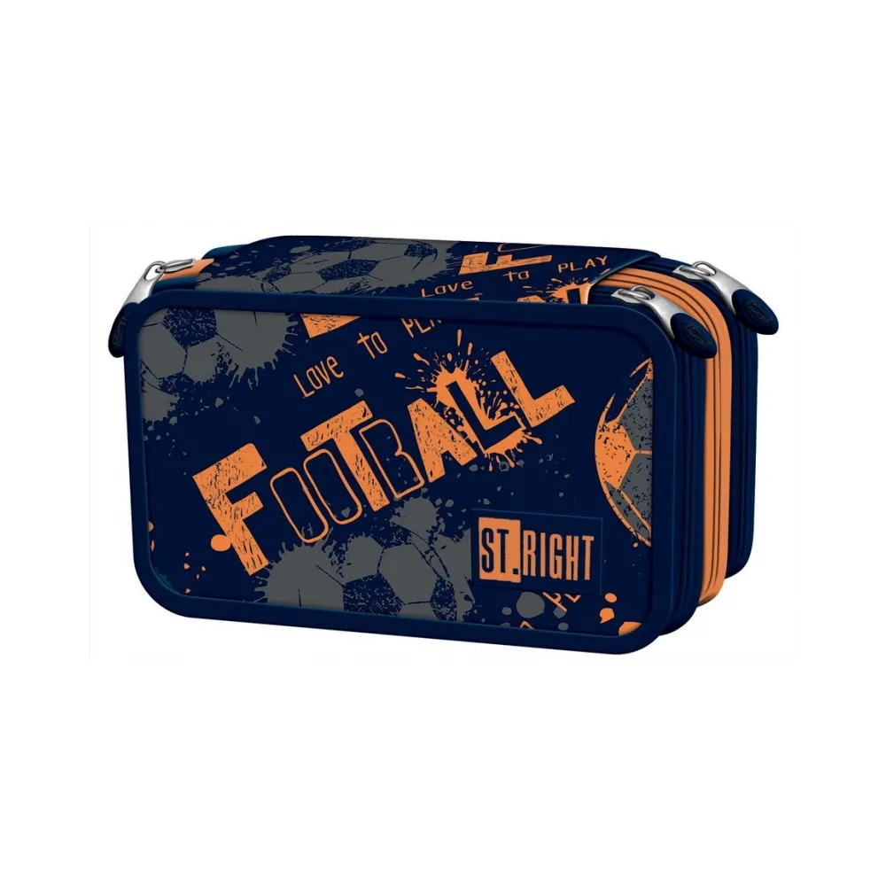 Trzypoziomowy piórnik z wyposażeniem dla dzieci