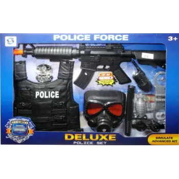 Zestaw policyjny z polskim modułem głosowym karabin kajdanki