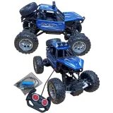 Monster Truck RC niebieski z metalową obudową i diodami LED