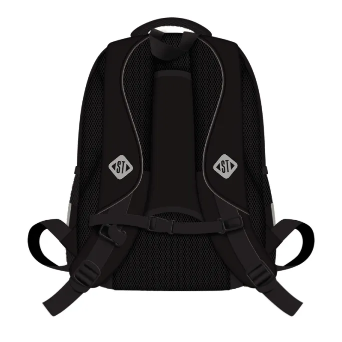 Funkcjonalny plecak z 4 komorami i elementami odblaskowymi.