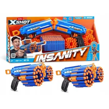 Zuru X-Shot PISTOLETY Insanity Double Manic AIR POCKETG2