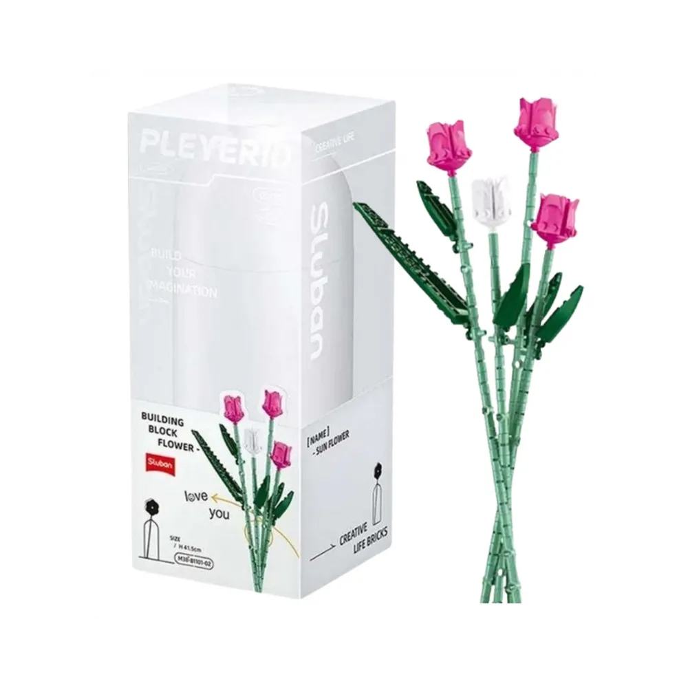 Zestaw klocków Sluban do budowania kolorowych tulipanów