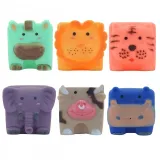 WOOPIE BABY Klocki Sensoryczne Zwierzątka Układanka do Ściskania + Dźwięk 6 el.