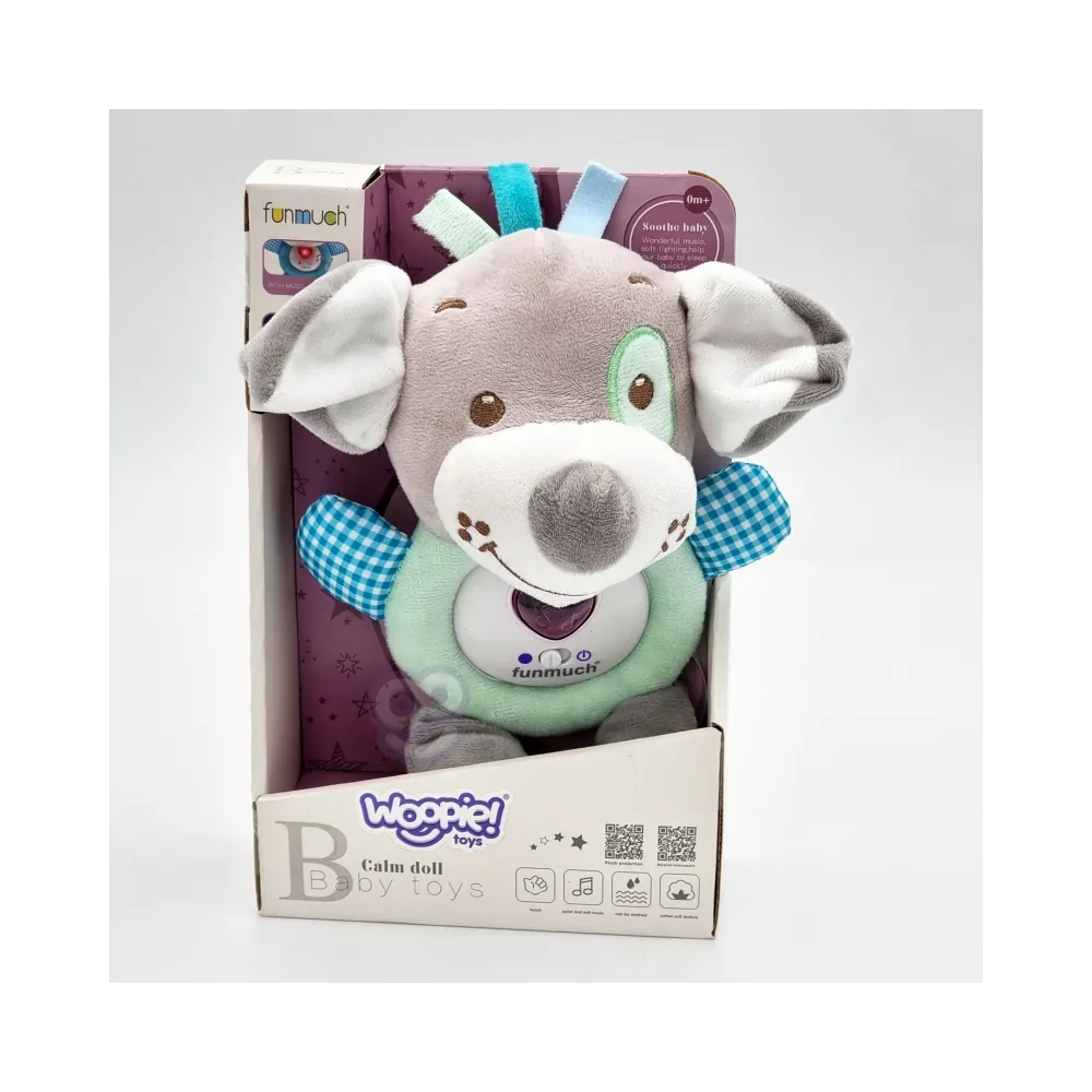 WOOPIE BABY Interaktywny Pluszak Przytulanka dla Niemowląt Światło Dźwięk Piesek Usypiacz