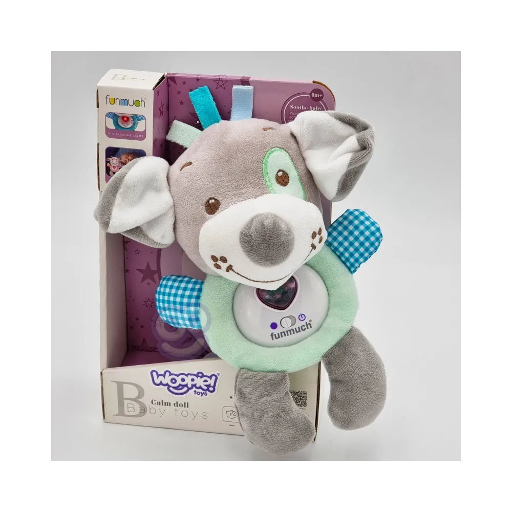 WOOPIE BABY Interaktywny Pluszak Przytulanka dla Niemowląt Światło Dźwięk Piesek Usypiacz