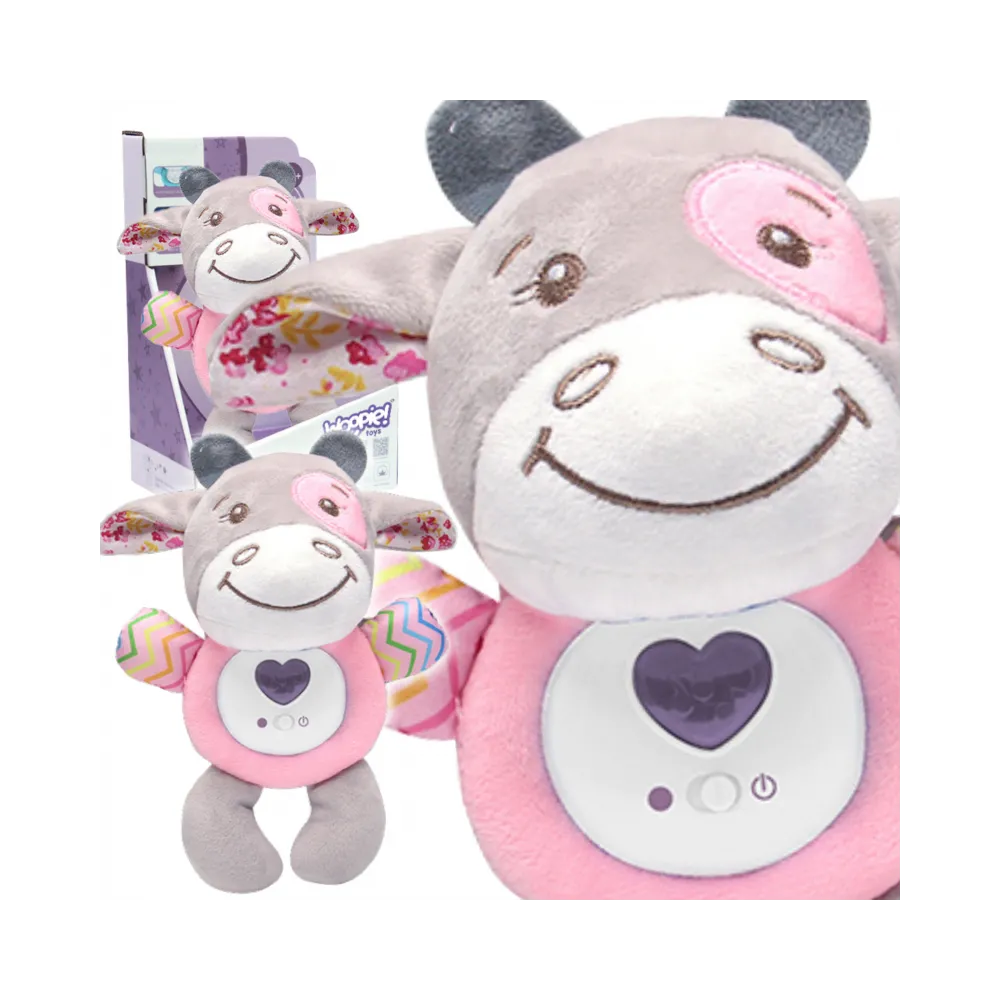 WOOPIE BABY Interaktywny Pluszak Przytulanka dla Niemowląt Światło Dźwięk Byczek Gryzak Usypiacz