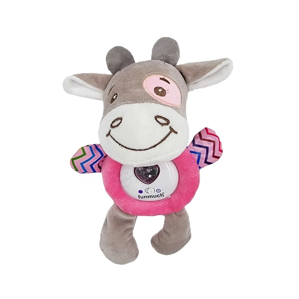 WOOPIE BABY Interaktywny Pluszak Przytulanka dla Niemowląt Światło Dźwięk Byczek Gryzak Usypiacz