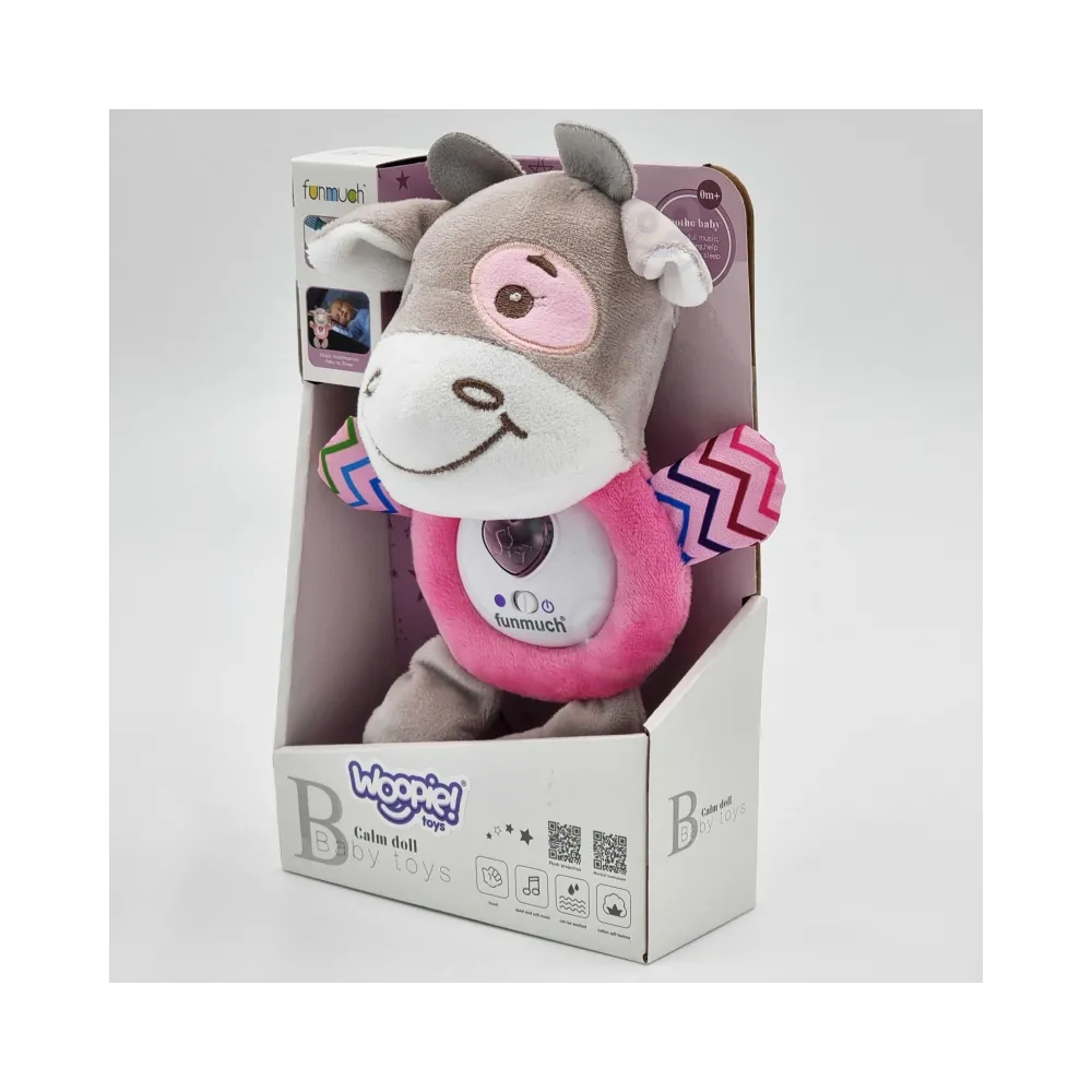 WOOPIE BABY Interaktywny Pluszak Przytulanka dla Niemowląt Światło Dźwięk Byczek Gryzak Usypiacz