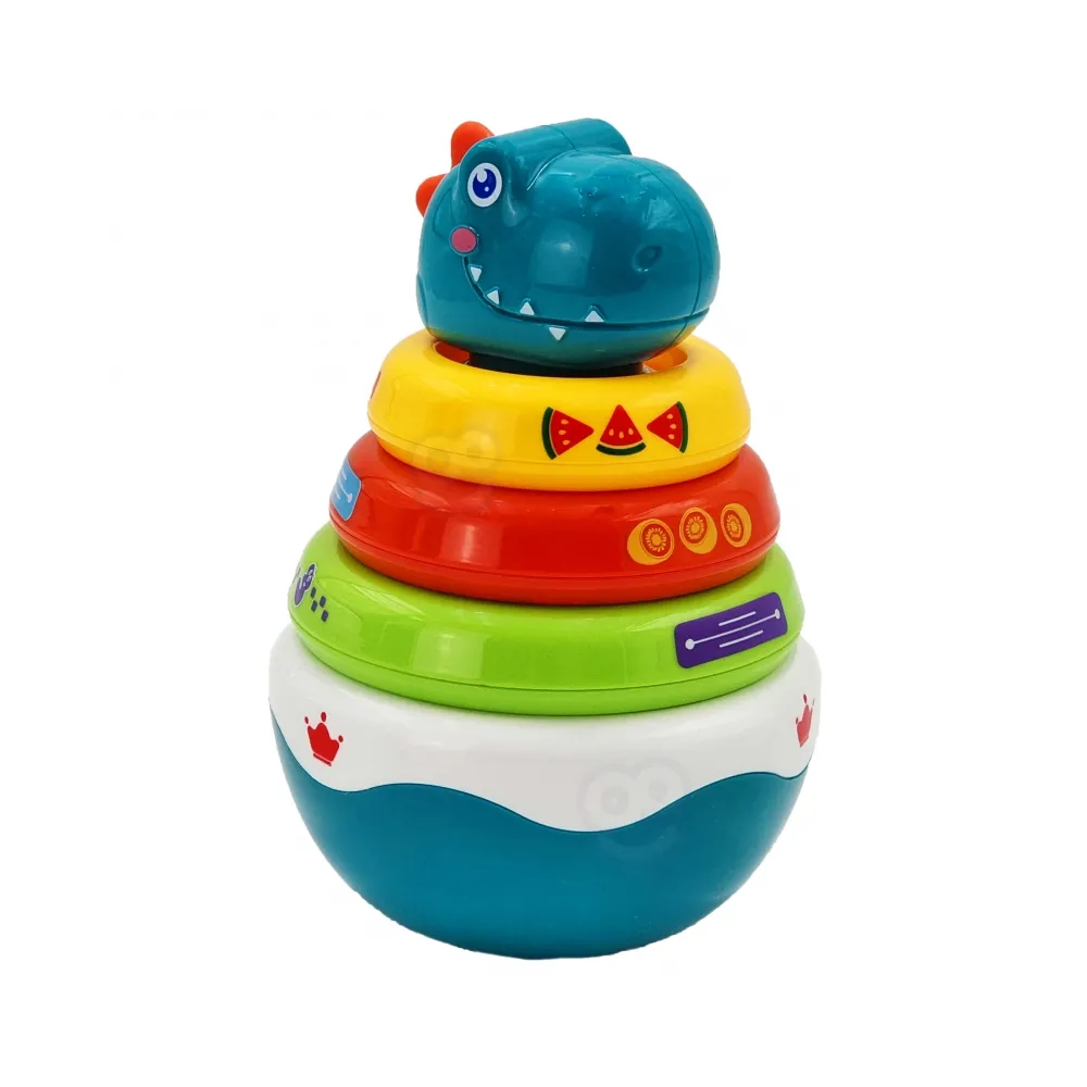 WOOPIE BABY Zabawka Sensoryczna Dino Układanka Piramidka dla Niemowląt