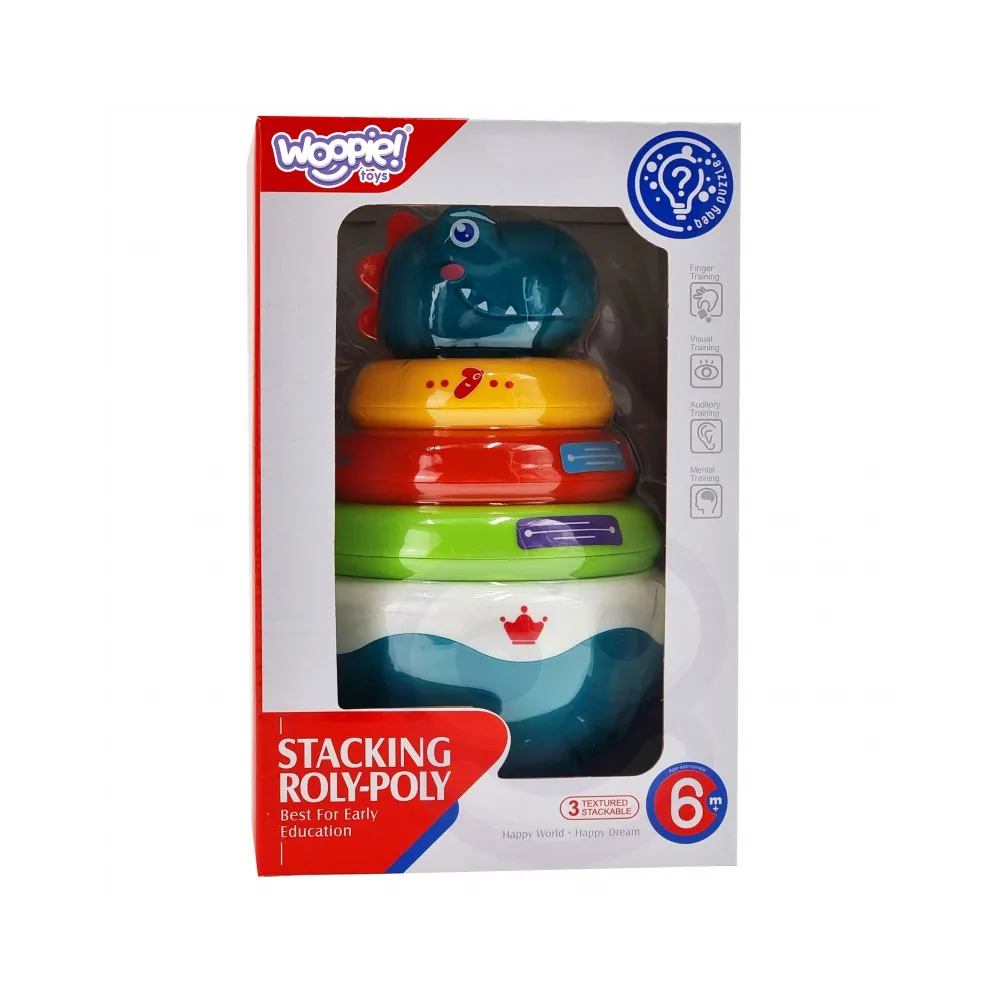 WOOPIE BABY Zabawka Sensoryczna Dino Układanka Piramidka dla Niemowląt