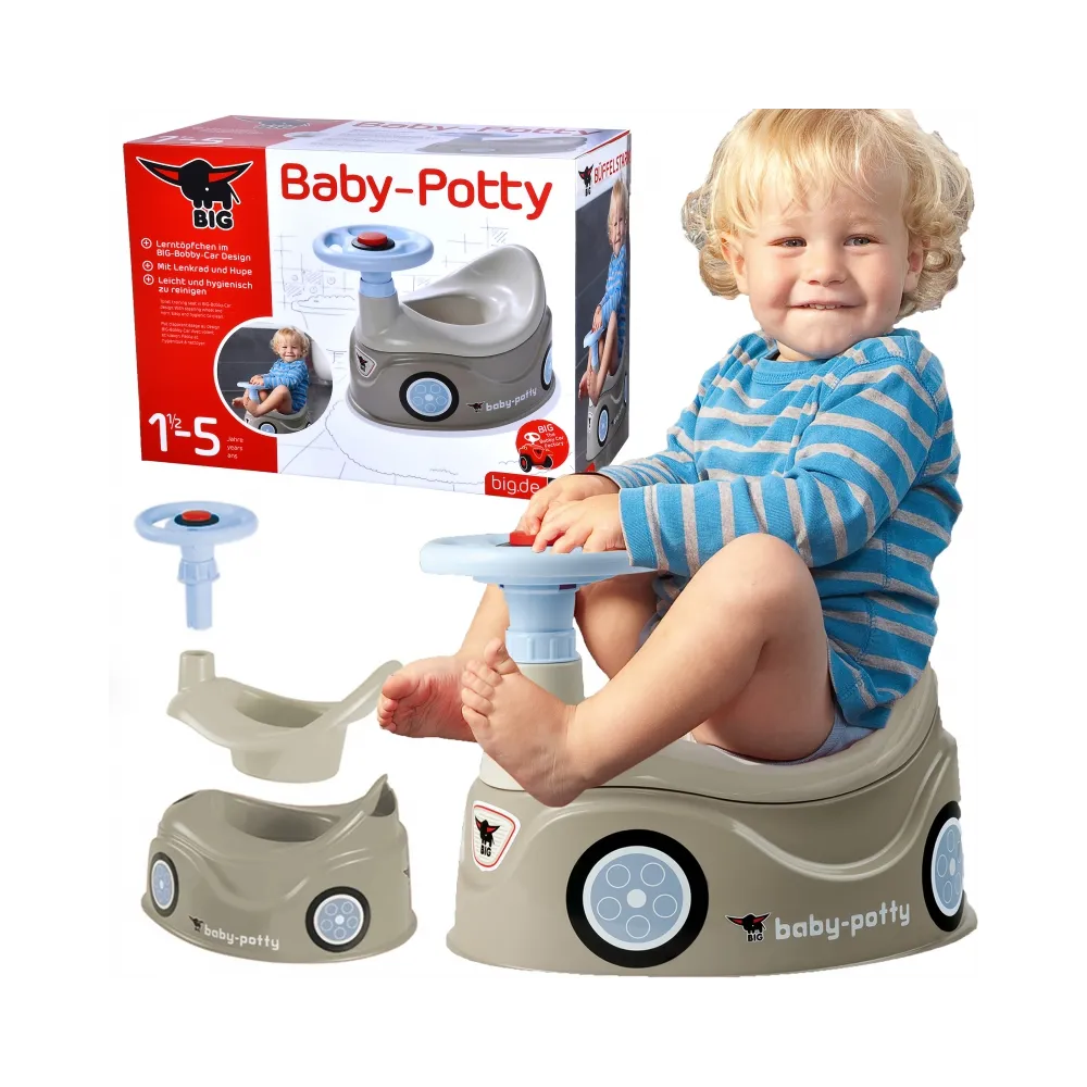 BIG Nocnik Szary New Bobby Car Autko Kierownica