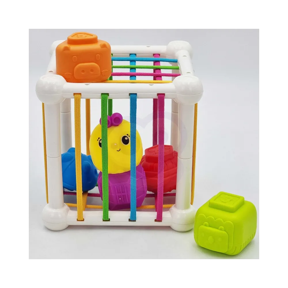 WOOPIE BABY Elastyczna Kostka Sensoryczna Sorter dla Dzieci Zwierzątka + Grzechotka 7 el.