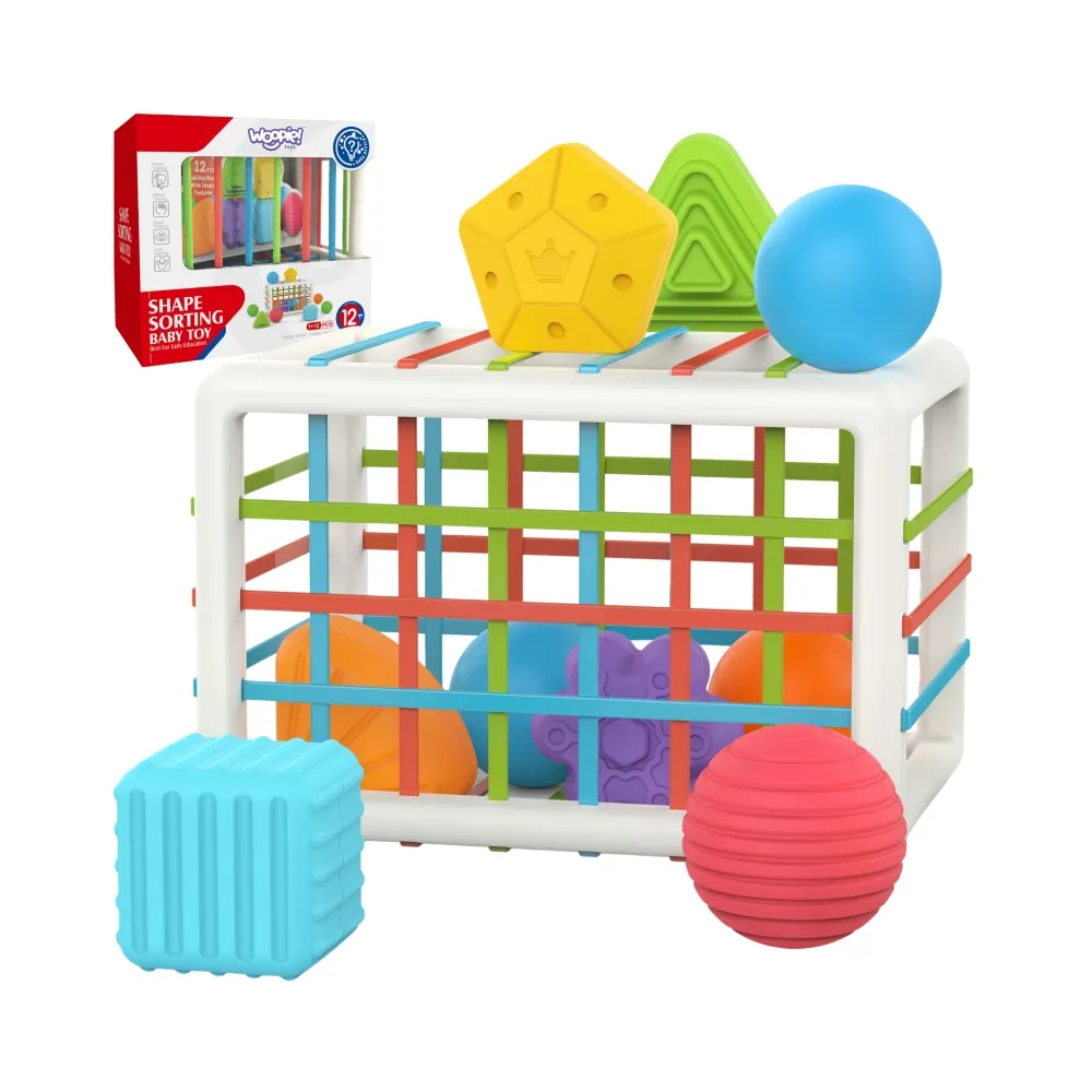 WOOPIE BABY Elastyczna Kostka Sensoryczna Sorter dla Dzieci Kolorowe Kształty 13 el.