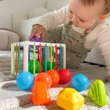 WOOPIE BABY Elastyczna Kostka Sensoryczna Sorter dla Dzieci Kolorowe Kształty 13 el.