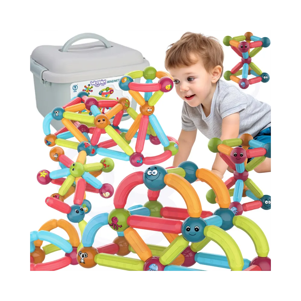 WOOPIE Magnetyczne Klocki Konstrukcyjne Edukacyjne 52 el.