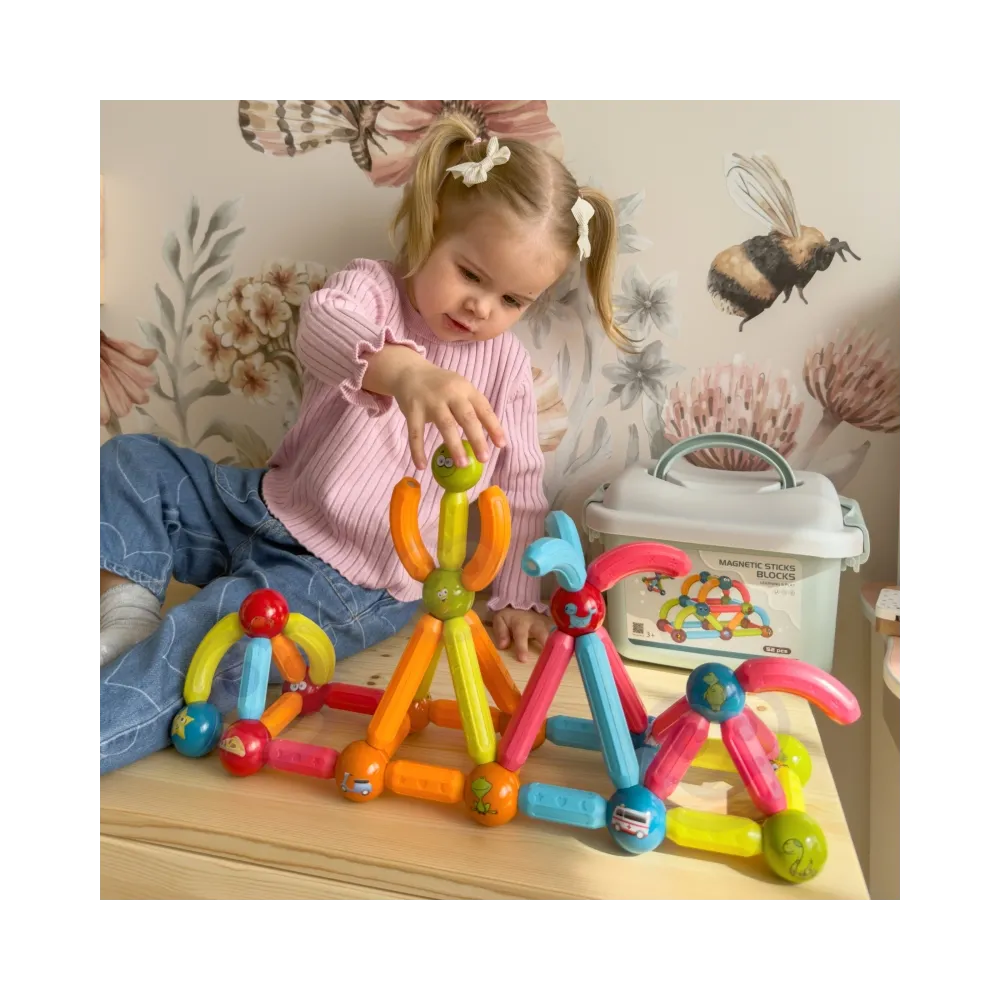 WOOPIE Magnetyczne Klocki Konstrukcyjne Edukacyjne 52 el.