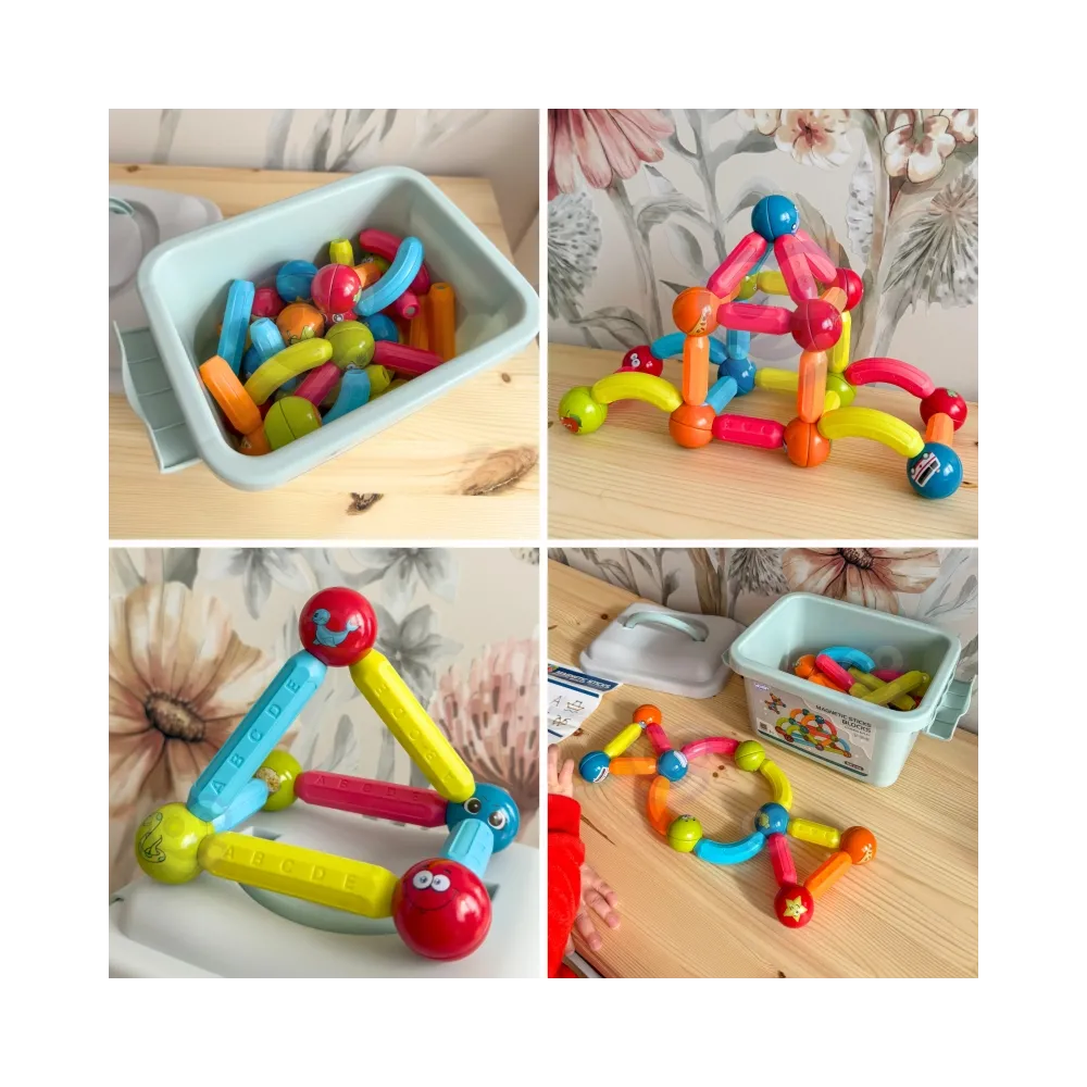 WOOPIE Magnetyczne Klocki Konstrukcyjne Edukacyjne 52 el.