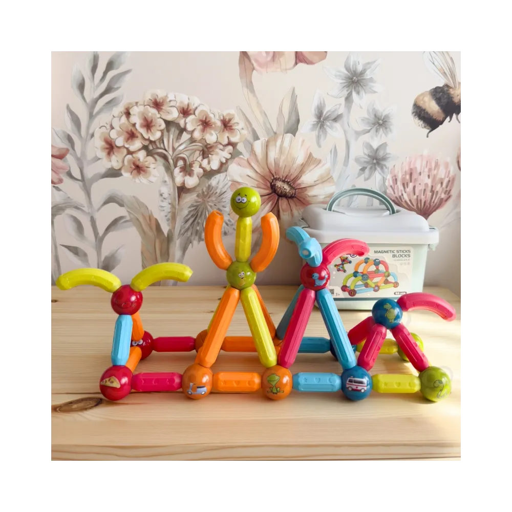 WOOPIE Magnetyczne Klocki Konstrukcyjne Edukacyjne 52 el.