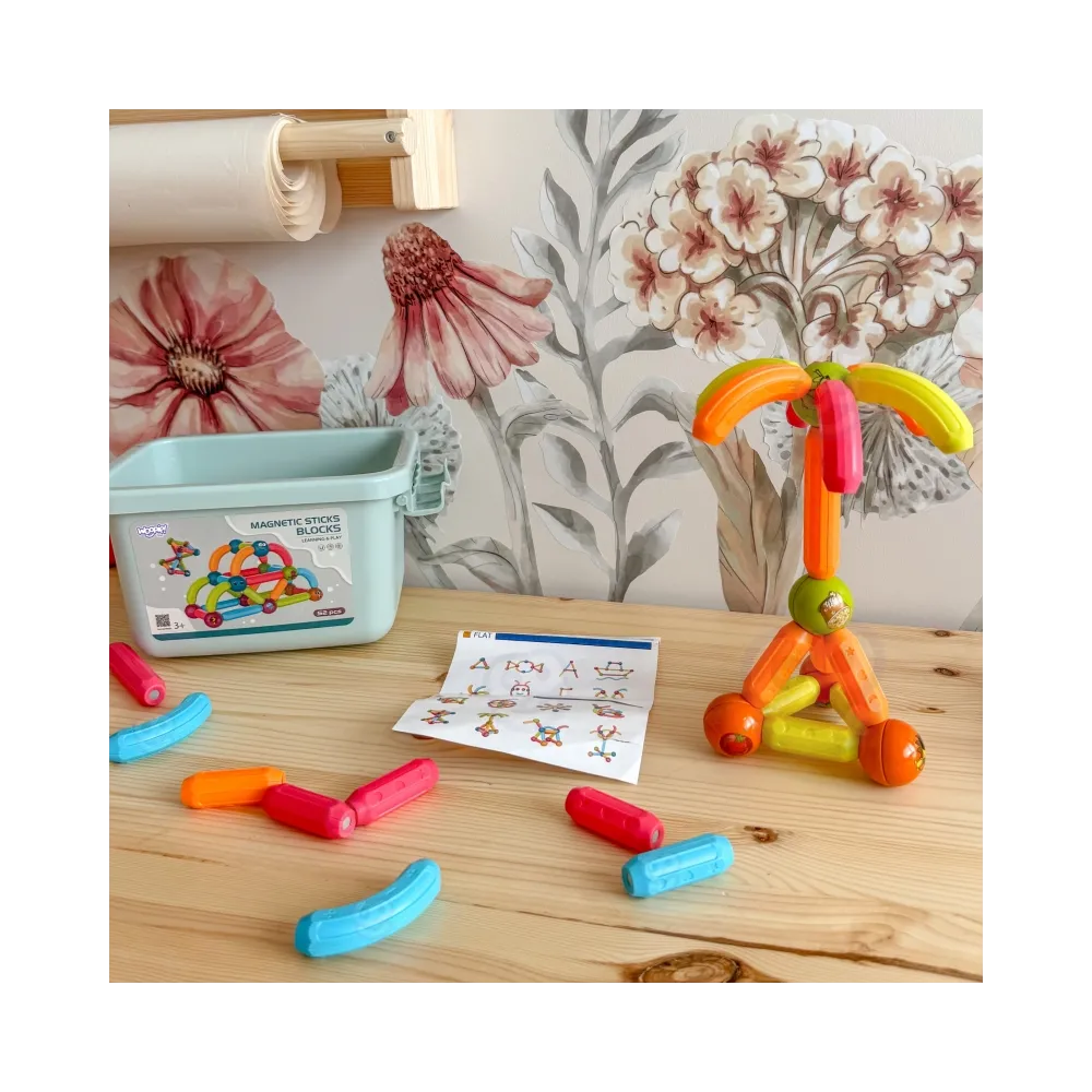 WOOPIE Magnetyczne Klocki Konstrukcyjne Edukacyjne 52 el.