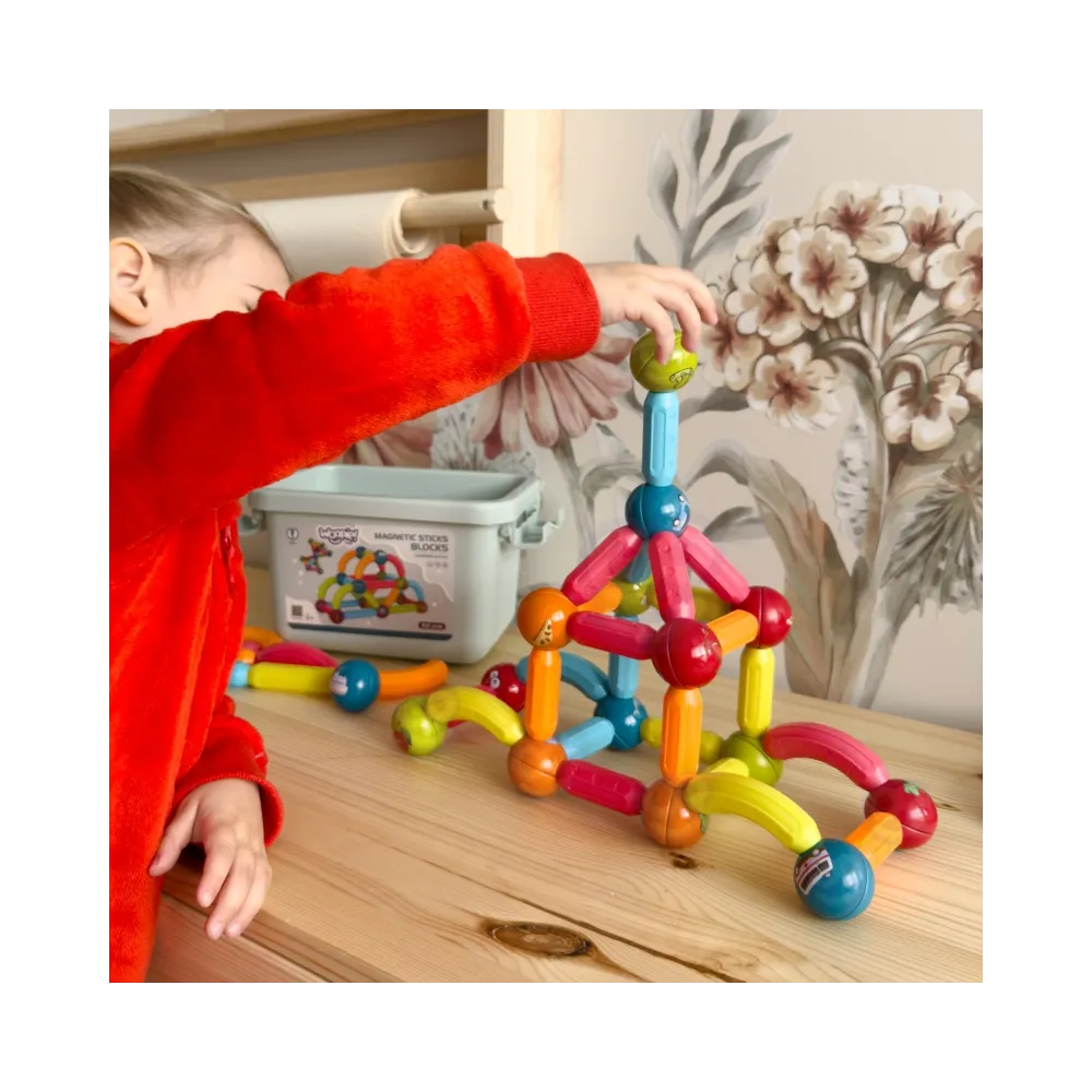 WOOPIE Magnetyczne Klocki Konstrukcyjne Edukacyjne 52 el.