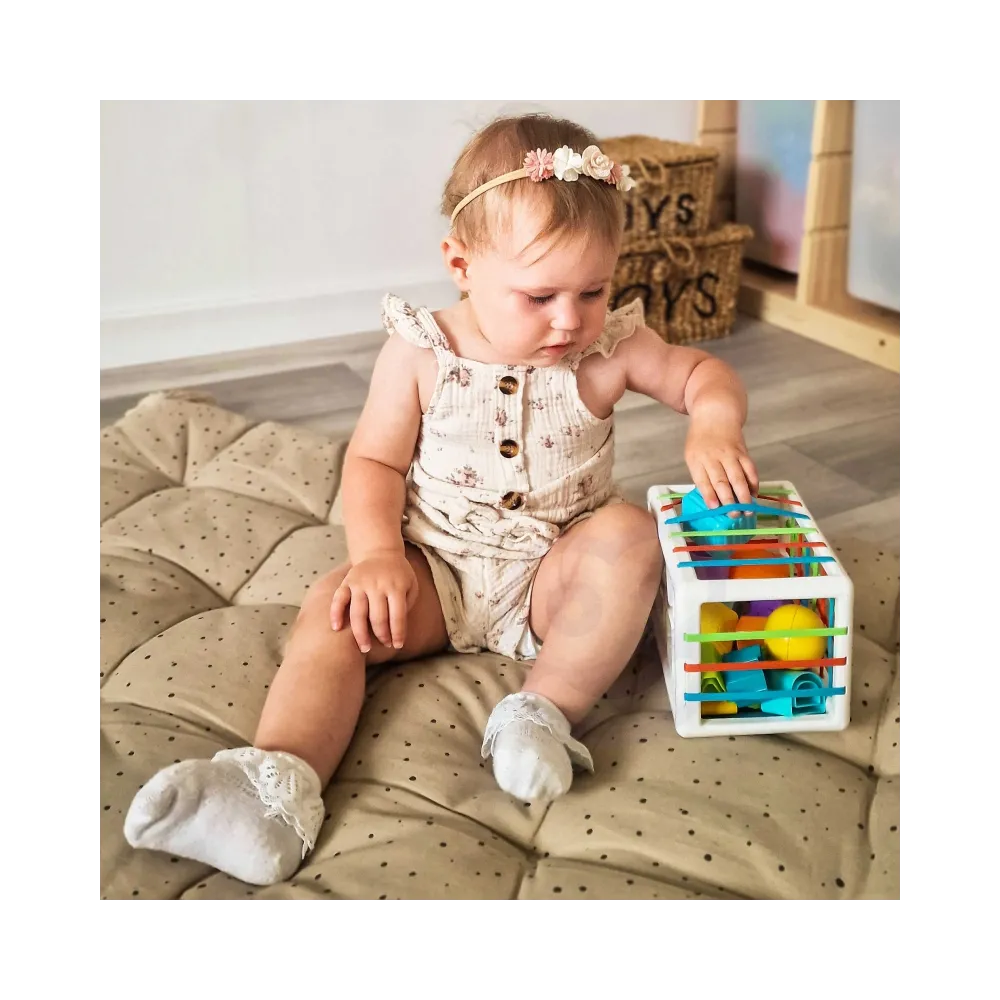 WOOPIE BABY Elastyczna Kostka Sensoryczna Sorter dla Dzieci Kolorowe Kształty Alfabet 15 el.