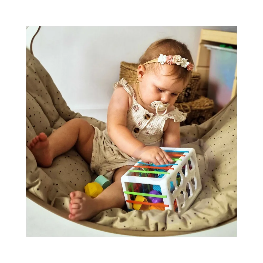 WOOPIE BABY Elastyczna Kostka Sensoryczna Sorter dla Dzieci Kolorowe Kształty Alfabet 15 el.