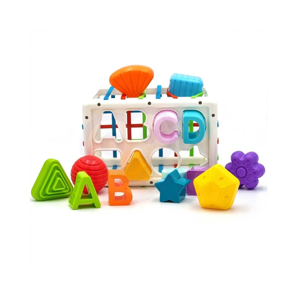WOOPIE BABY Elastyczna Kostka Sensoryczna Sorter dla Dzieci Kolorowe Kształty Alfabet 15 el.
