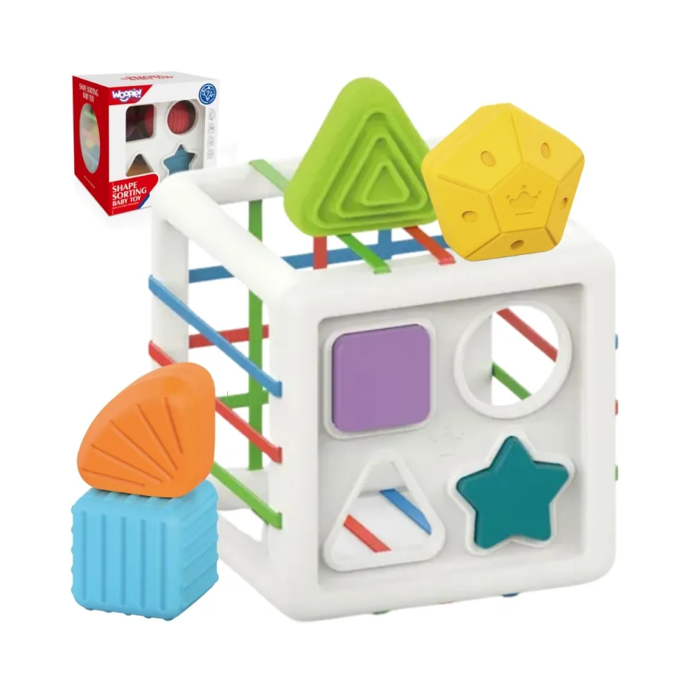 WOOPIE BABY Elastyczna Kostka Sensoryczna Sorter dla Dzieci Kolorowe Kształty 11 el.
