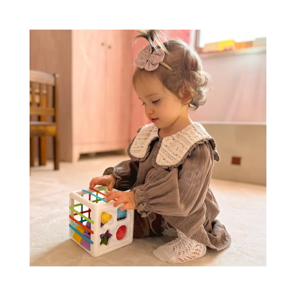 WOOPIE BABY Elastyczna Kostka Sensoryczna Sorter dla Dzieci Kolorowe Kształty 11 el.
