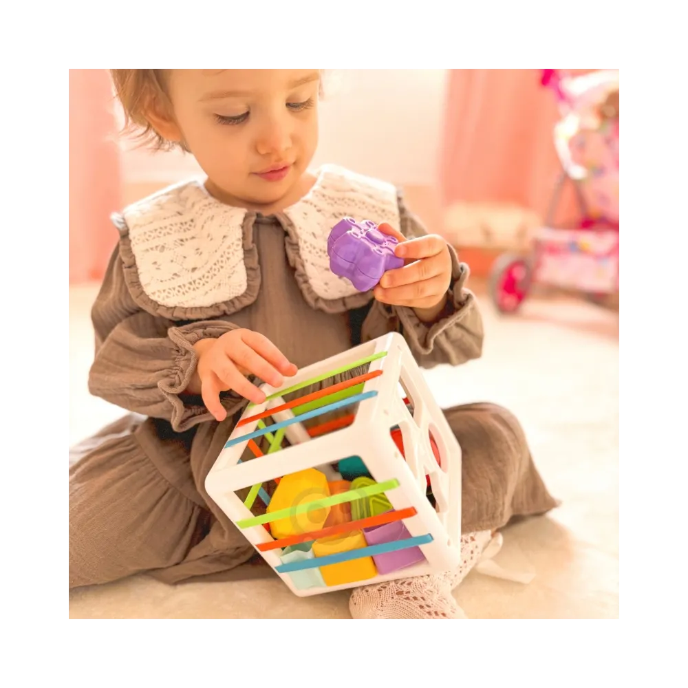 WOOPIE BABY Elastyczna Kostka Sensoryczna Sorter dla Dzieci Kolorowe Kształty 11 el.