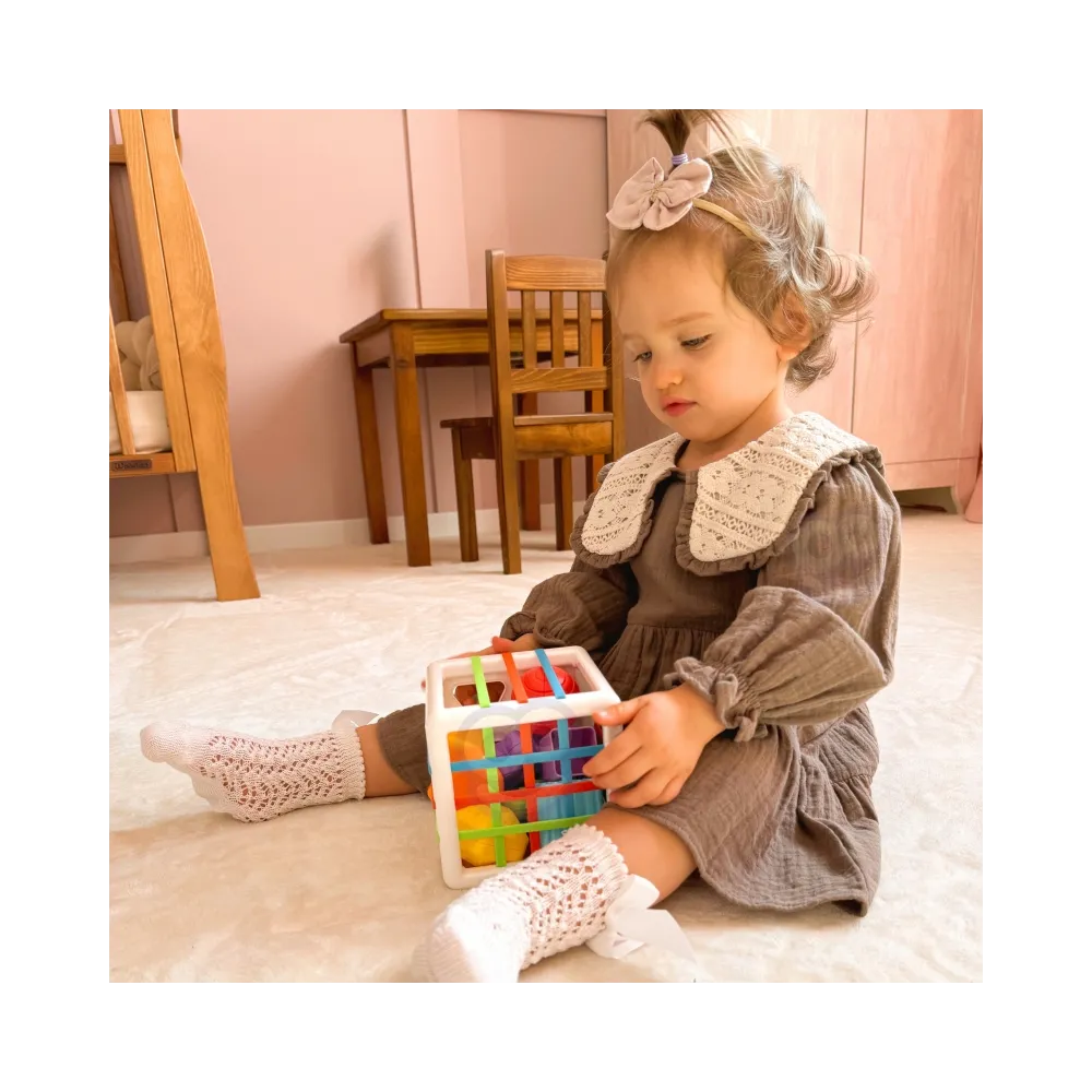 WOOPIE BABY Elastyczna Kostka Sensoryczna Sorter dla Dzieci Kolorowe Kształty 11 el.