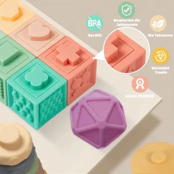 Kolorowa układanka rozwijająca zmysły niemowląt i małych dzieci