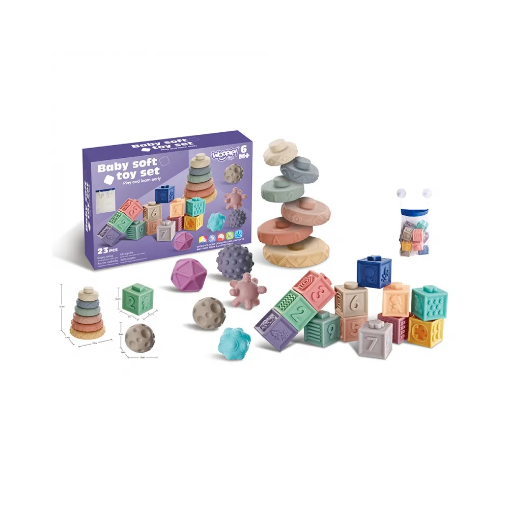 Opakowanie klocków sensorycznych Woopie Baby – idealny pomysł na prezent