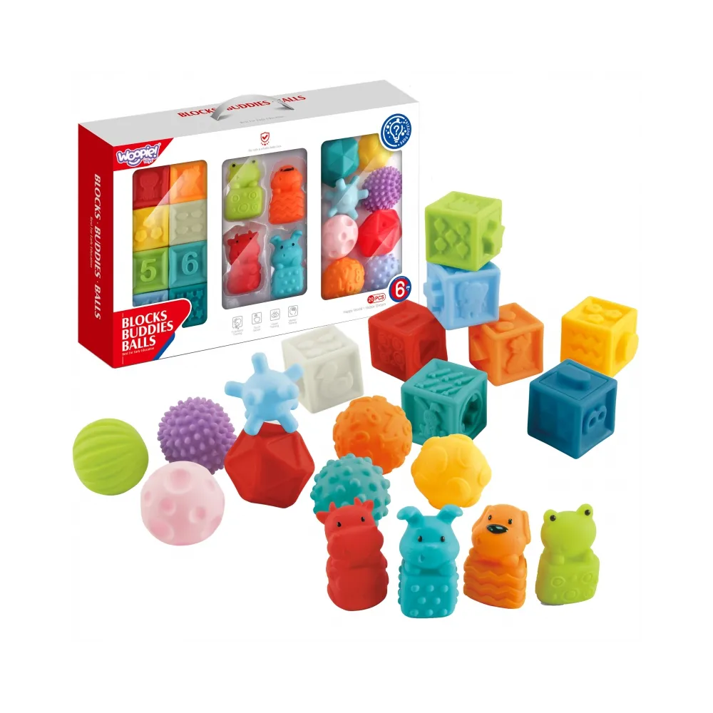 WOOPIE BABY Sensory Puzzles Squeeze Puzzle Sound Learning to Count 20 el.