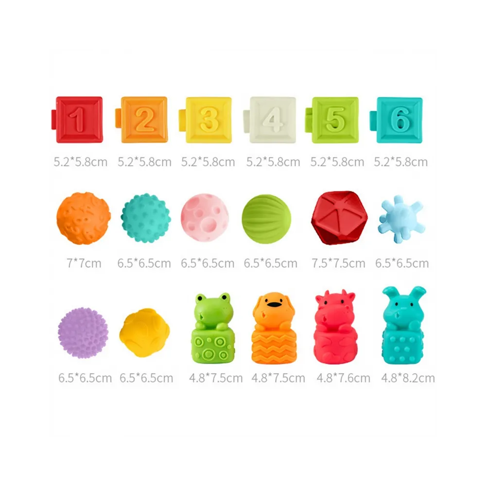 WOOPIE BABY Sensory Puzzles Squeeze Puzzle Sound Learning to Count 20 el.