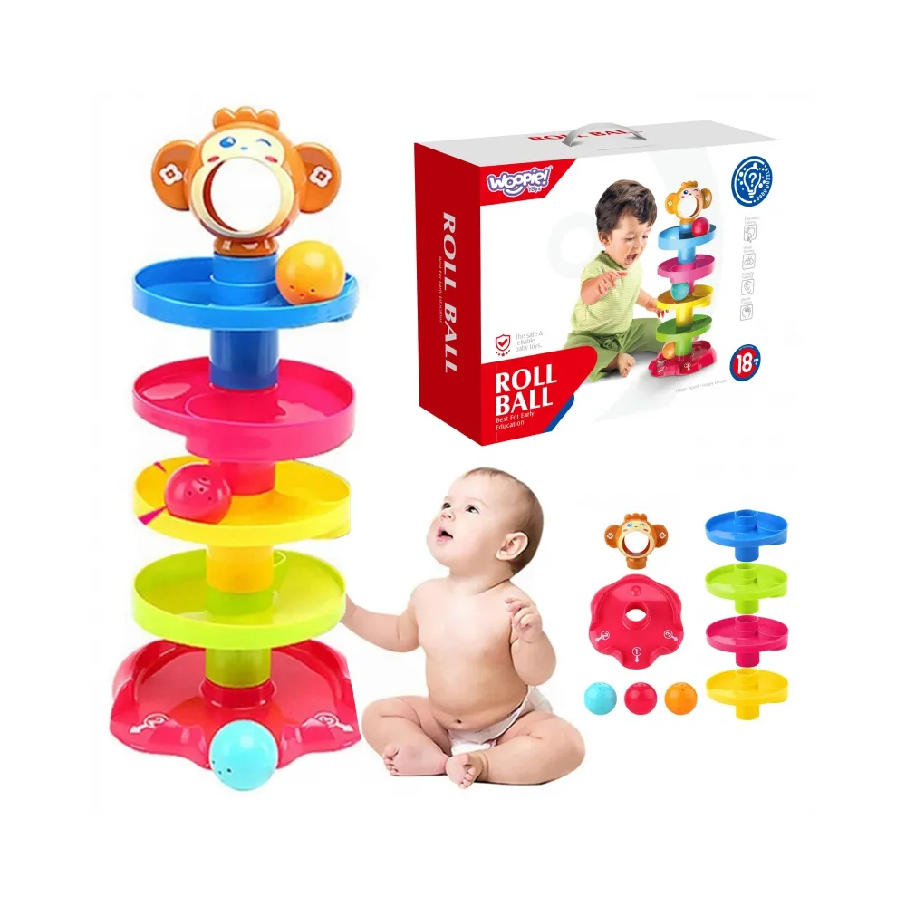 WOOPIE BABY Kulodrom Tor Kulkowy Zestaw Spirala + 3 Kulki