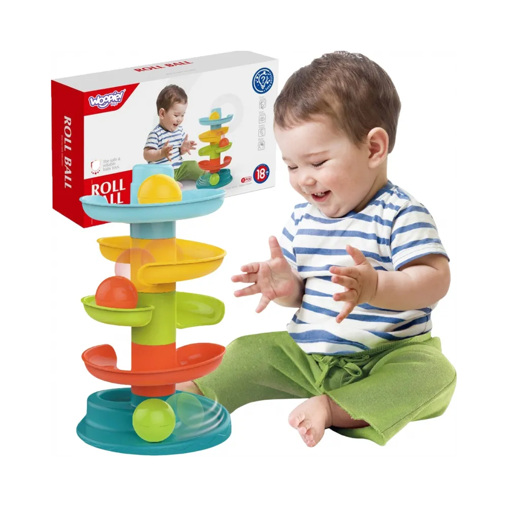 WOOPIE BABY Kulodrom Tor Kulkowy Zestaw Spirala + 3 Kulki