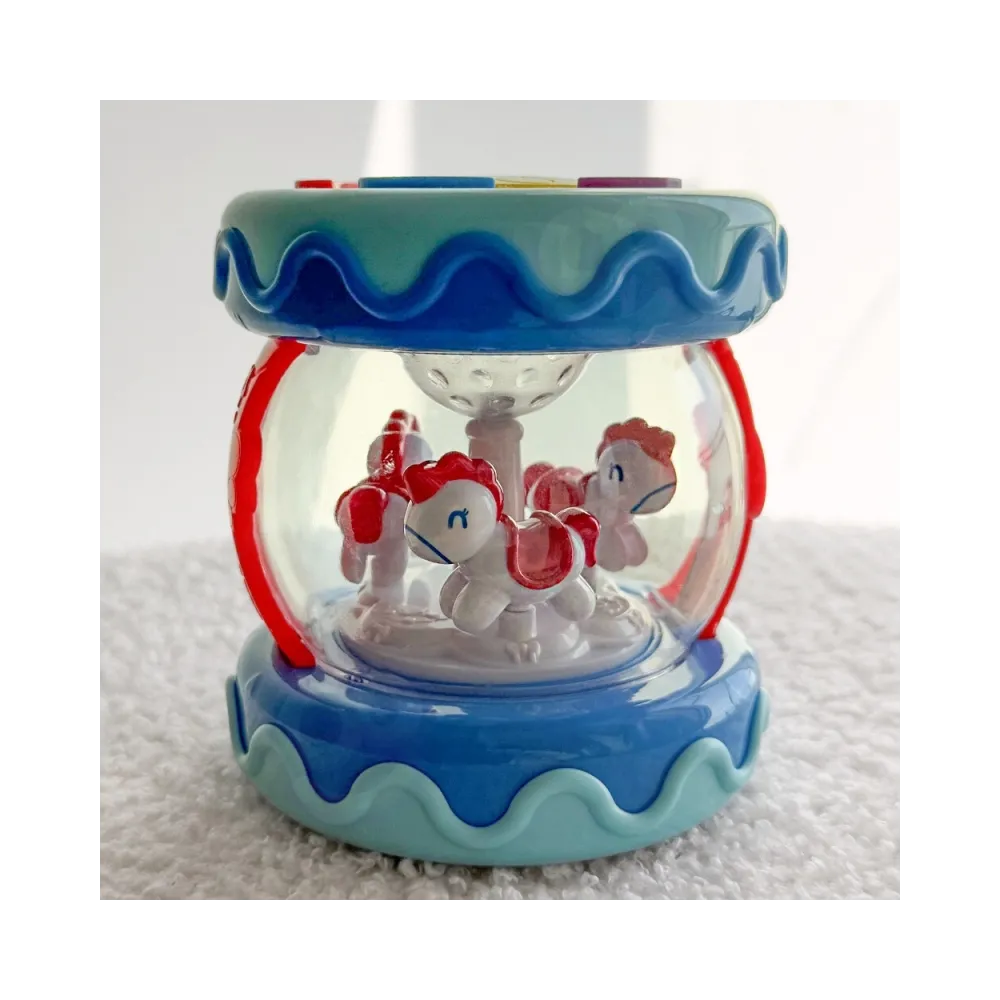 WOOPIE BABY Bębenek Pozytywka Projektor 3w1 Zabawka Muzyczna dla Niemowląt + Walec Roller do Nauki Raczkowania