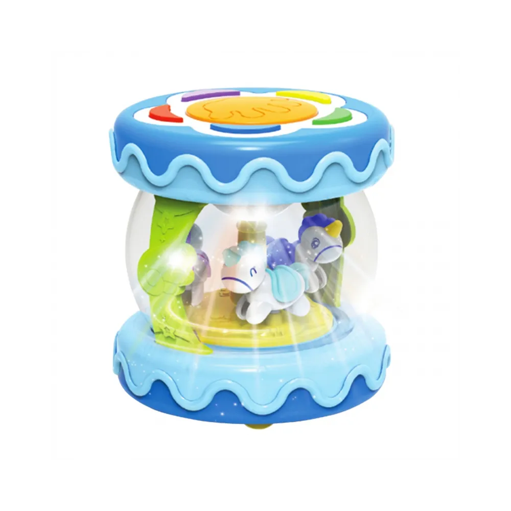 WOOPIE BABY Bębenek Pozytywka Projektor 3w1 Zabawka Muzyczna dla Niemowląt + Walec Roller do Nauki Raczkowania