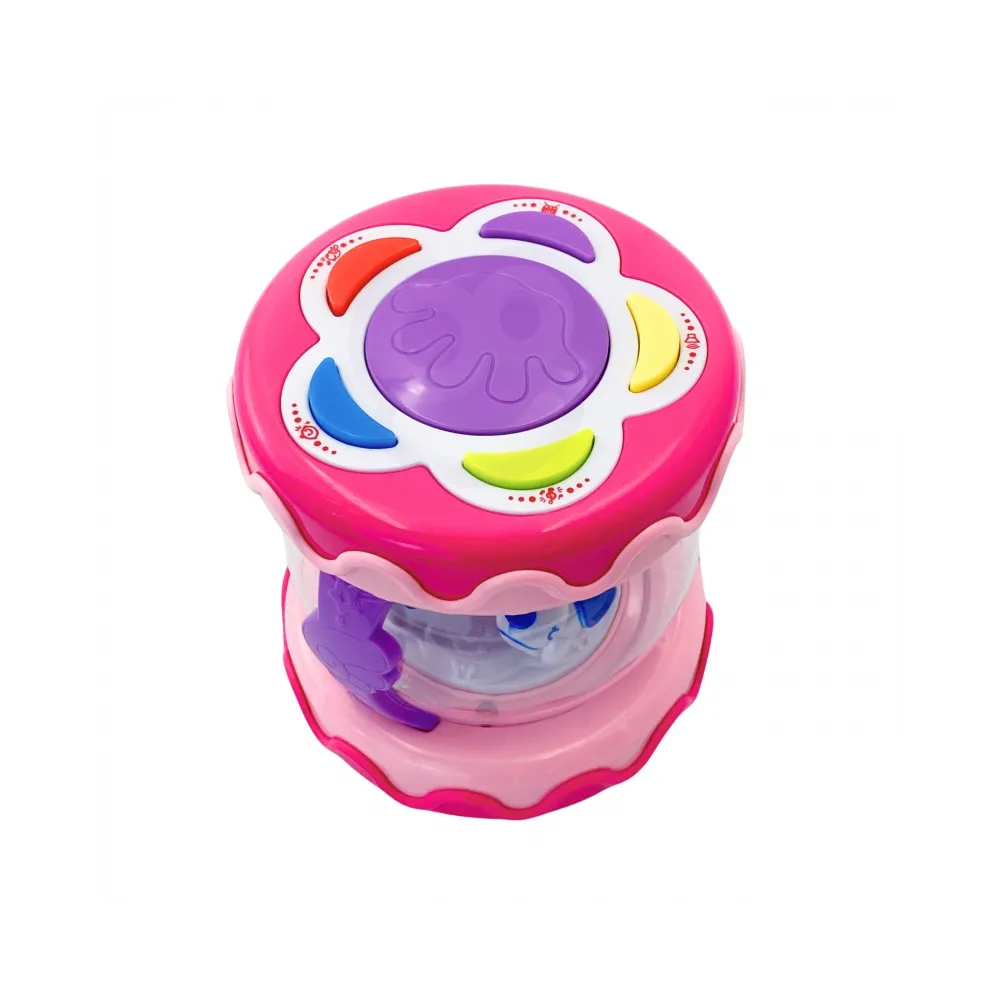 WOOPIE BABY Bębenek Pozytywka Projektor 3w1 Zabawka Muzyczna dla Niemowląt + Walec Roller do Nauki Raczkowania